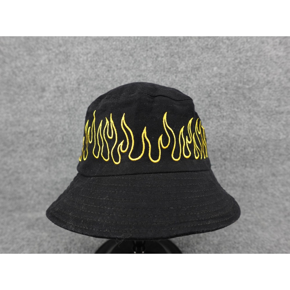 Unbranded Bucket Hat Unisex One Size Black Good Flame Embroidered Streetwear
